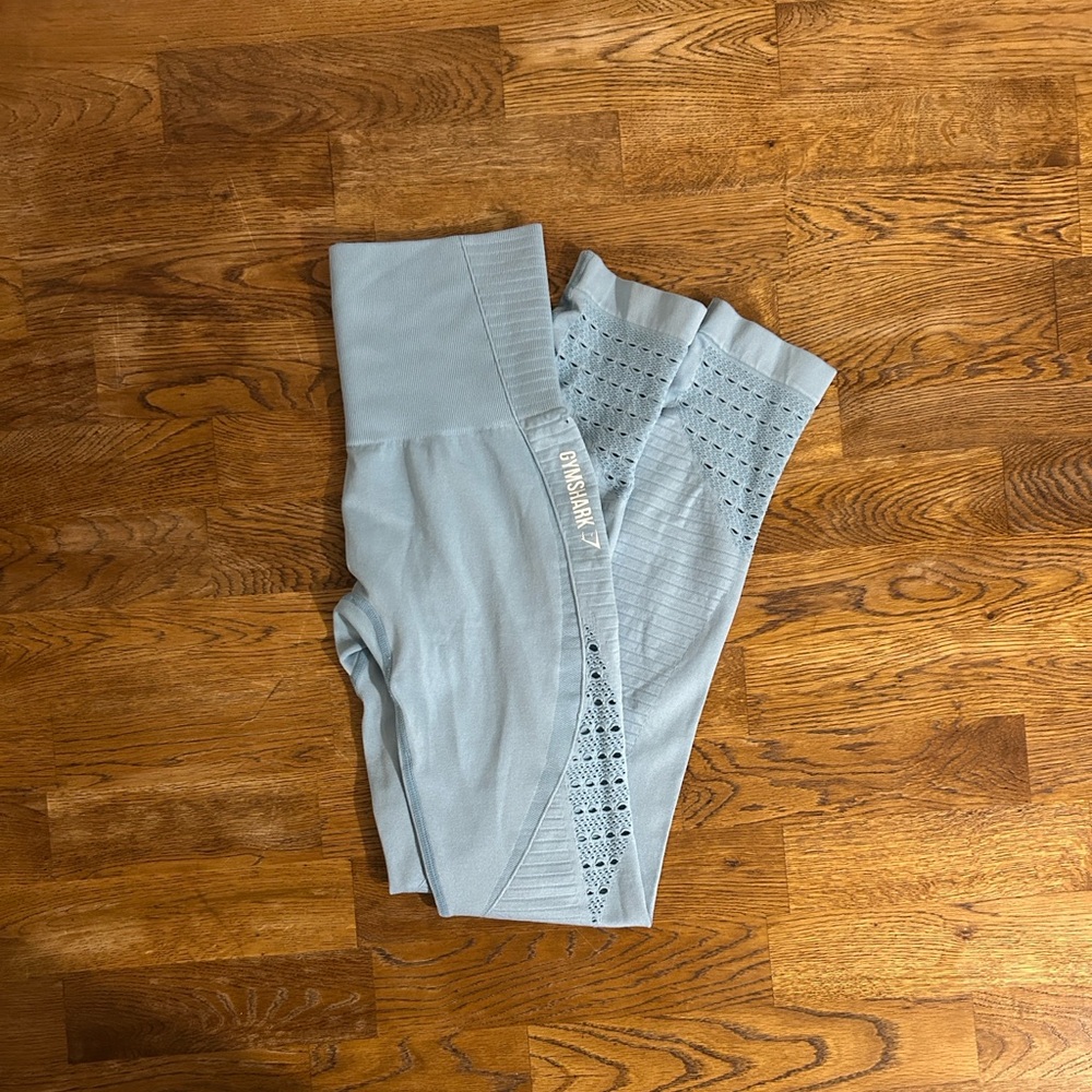 Gymshark Blue Seamless High Rise Sculpt Leggings Perforated Detail